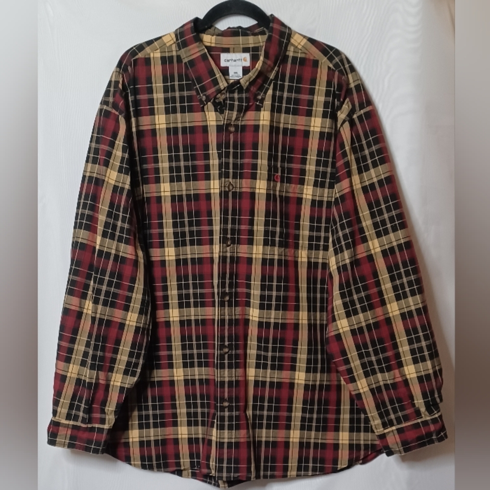 Carhartt Men's Multi-Colored Plaid Button Down Shirt. 3XL
